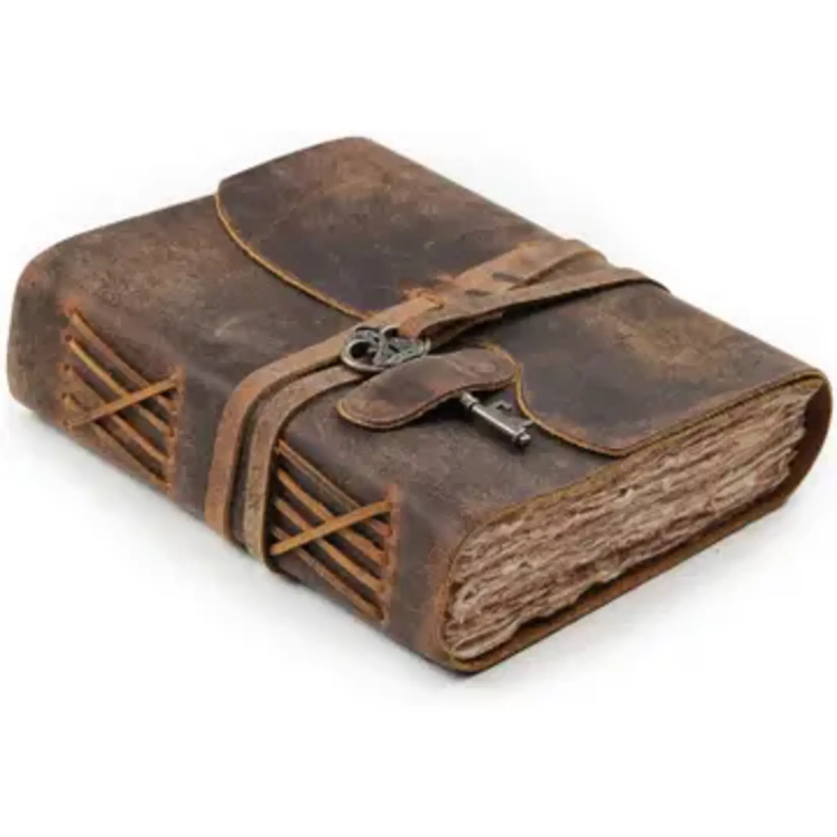 Immart Global LLC Leather Journal - Skeleton Key Vintage - Deckle Edge - 7x5 in