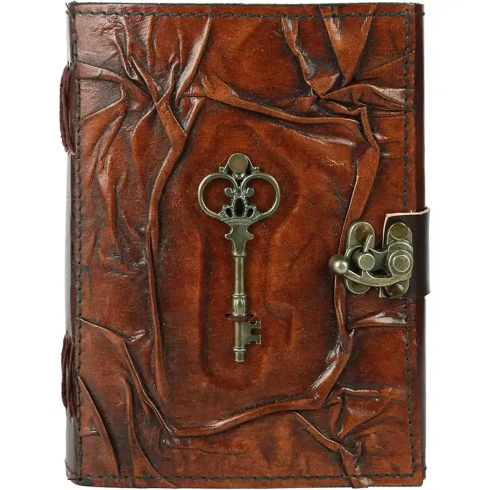 Immart Global LLC Leather Journal - Skeleton Key Grimoire - Deckle Edge - 7x5 in
