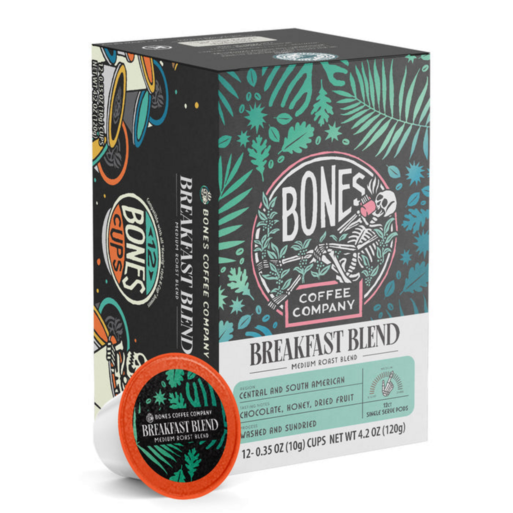 Bones Coffee: Breakfast Blend Bones Cups 12ct