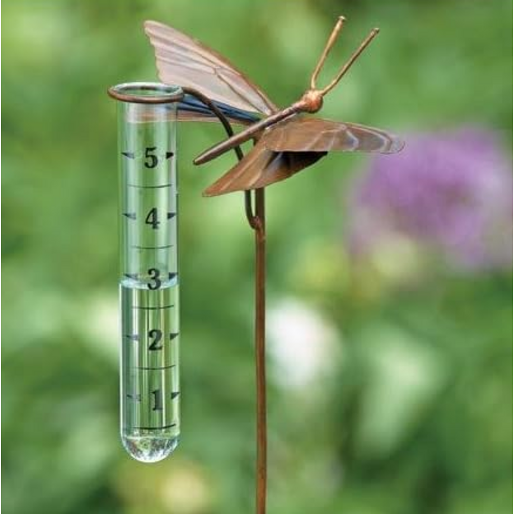 Rain Gauge - Copper Butterfly Stake