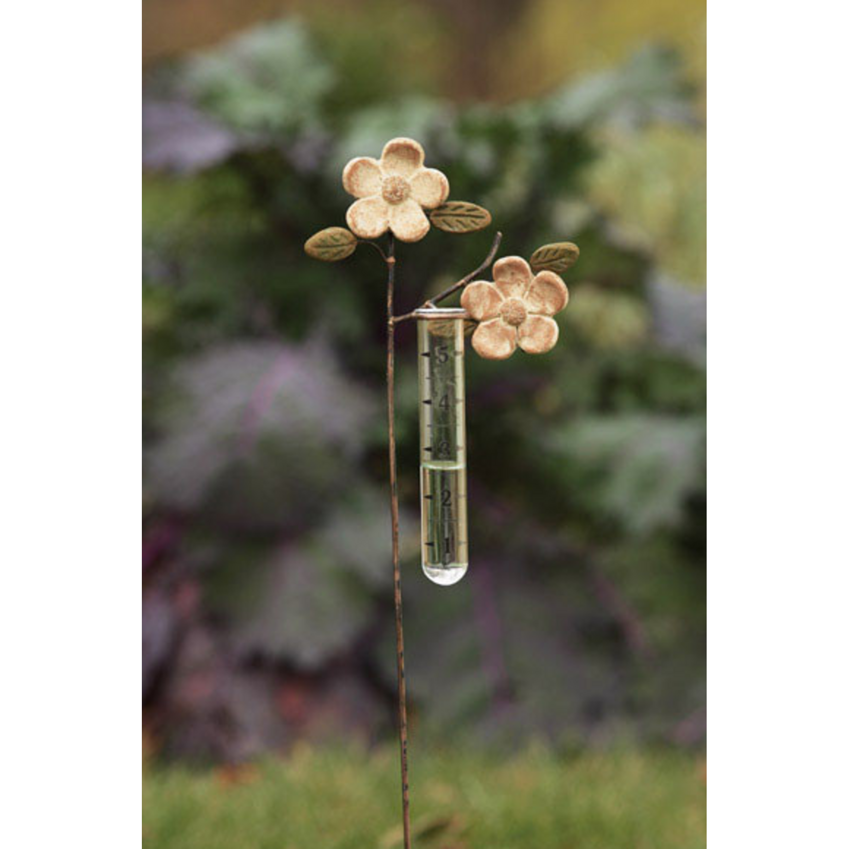 Rain Gauge - Ceramic Apple Blossom Stake