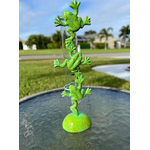 Rain Gauge - Brass Climbing Frogs