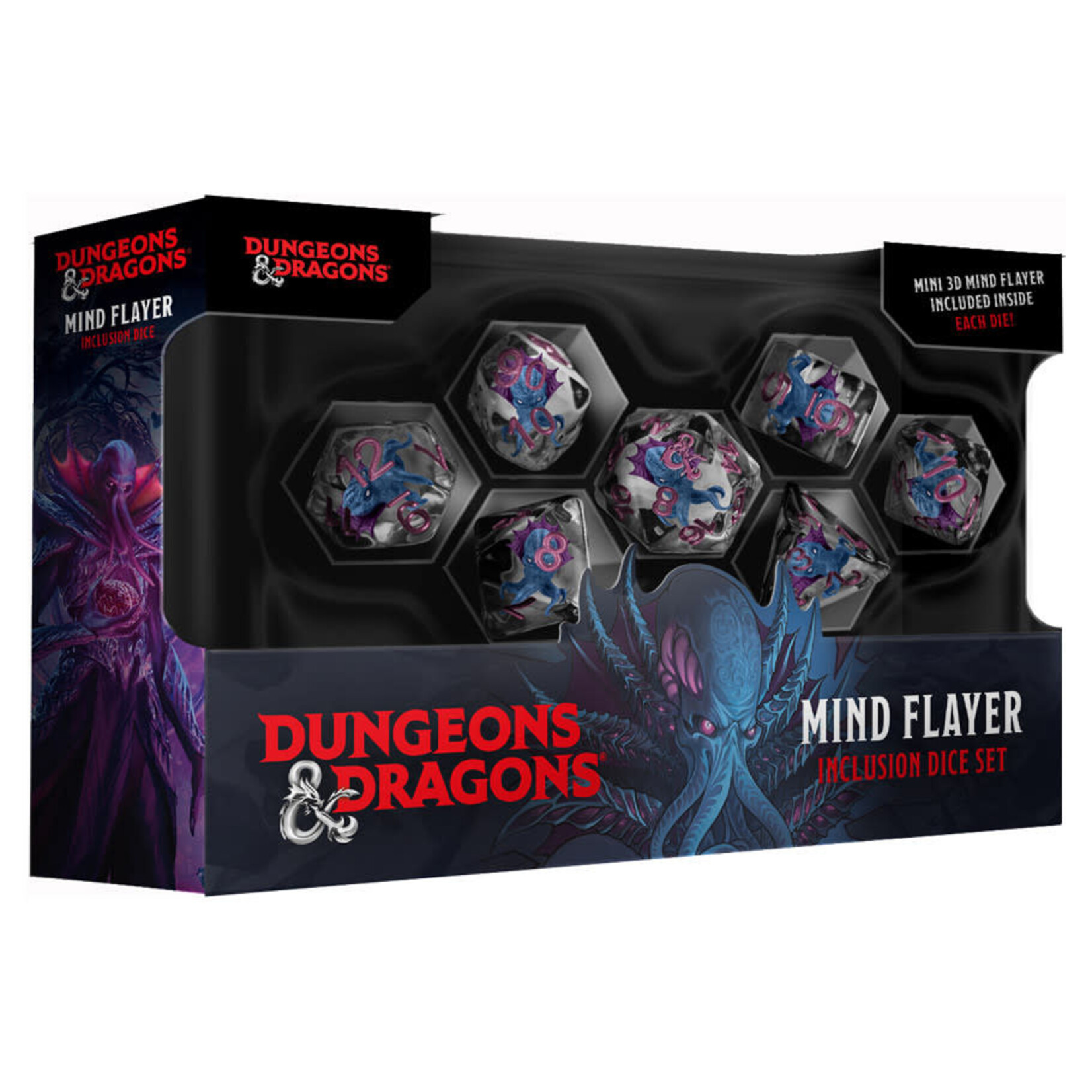 D&D: Resin Mind Flayer Inclusion 7- Polyhedral Dice Set