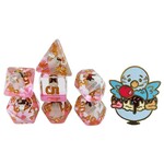 Pastry Pets: Ice Cream Sundae Budgie: Pin & 7 Polyhedral Dice Set