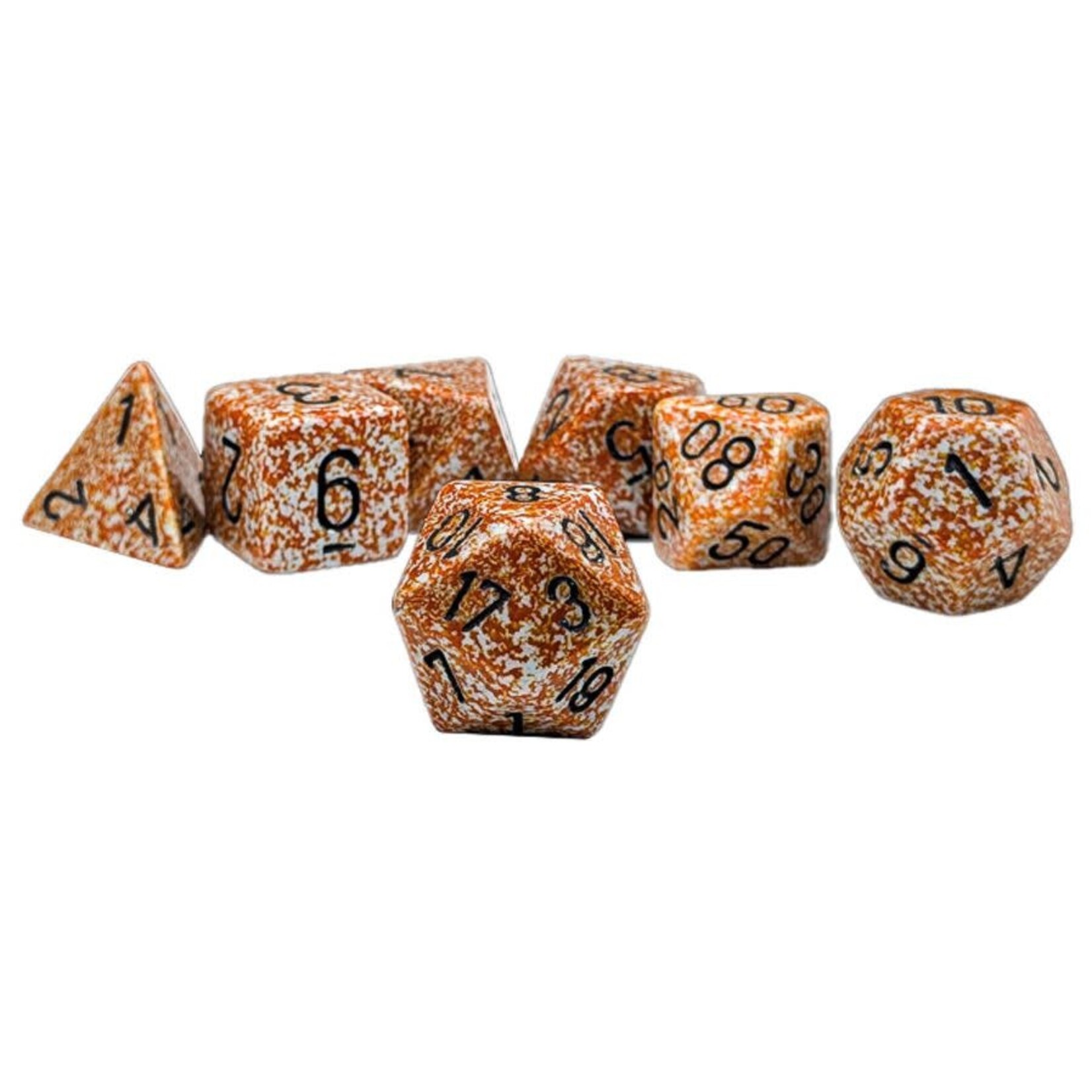 Chessex Speckled Rust/black | 7 Die Polyhedral Dice Set | 25333