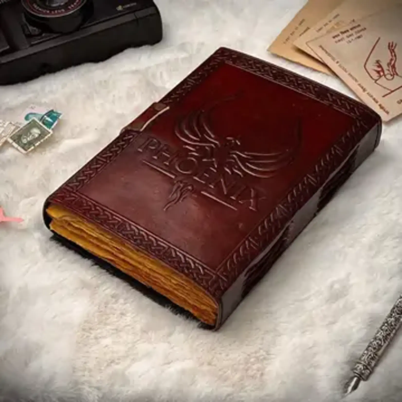 Leather Journal: Embossed Harry Potter Phoenix