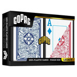 COPAG Playing Cards: COPAG Legacy Poker Size Jumbo Index 4-Color Faces Blue/Red 2-Pack