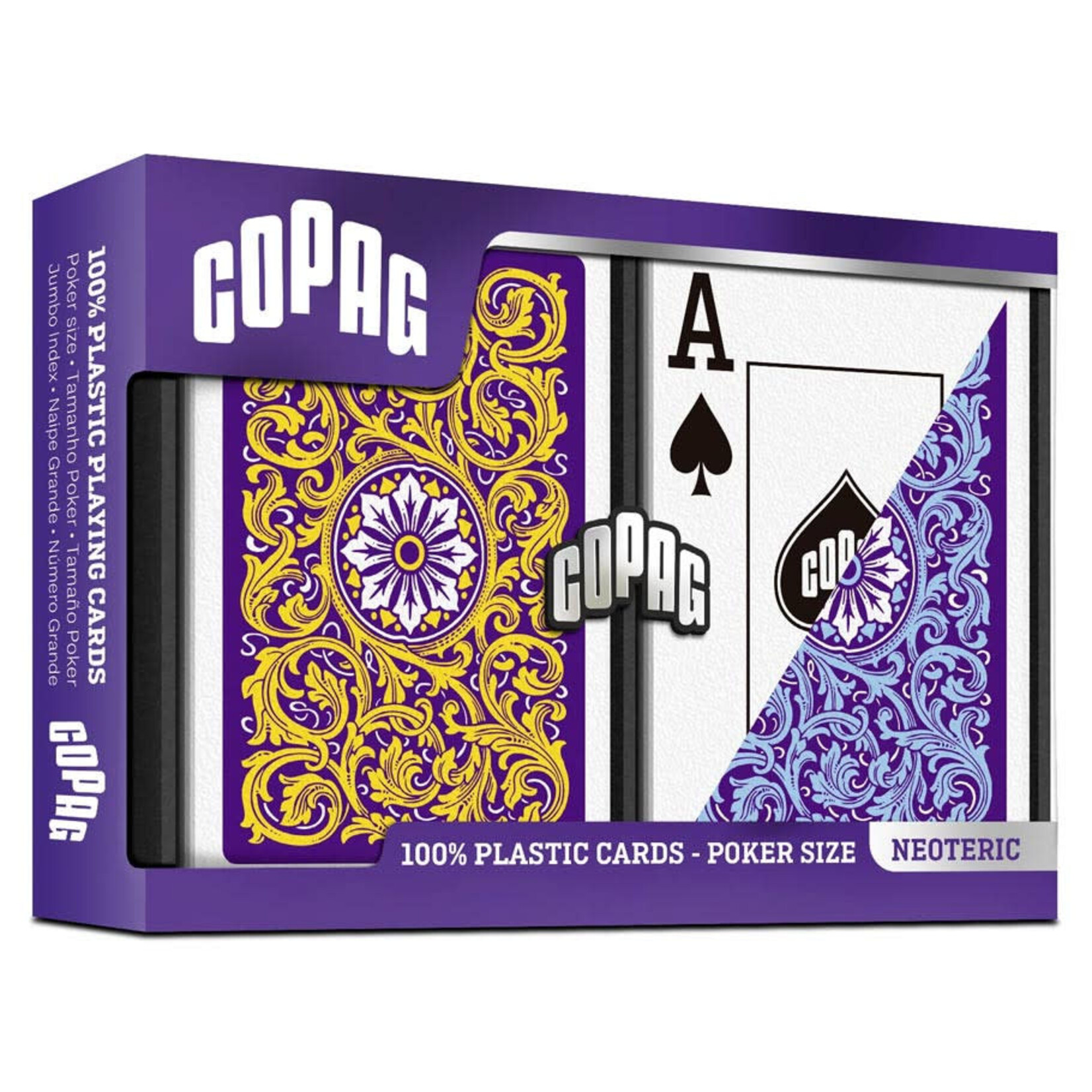 COPAG Playing Cards: COPAG Neoteric Poker Size Jumbo Index Violet/Yellow/Blue 2-Pack
