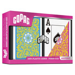 COPAG Playing Cards: COPAG Neoteric Poker Size Jumbo Index Yellow/Pink/Blue 2-Pack