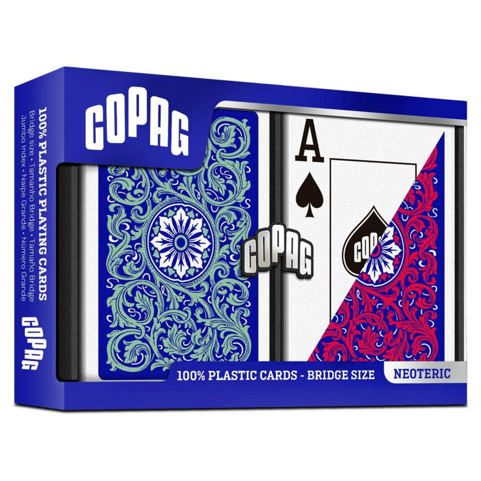 COPAG Playing Cards: COPAG Neoteric Poker Size Jumbo Index Blue/Green/Red 2-Pack