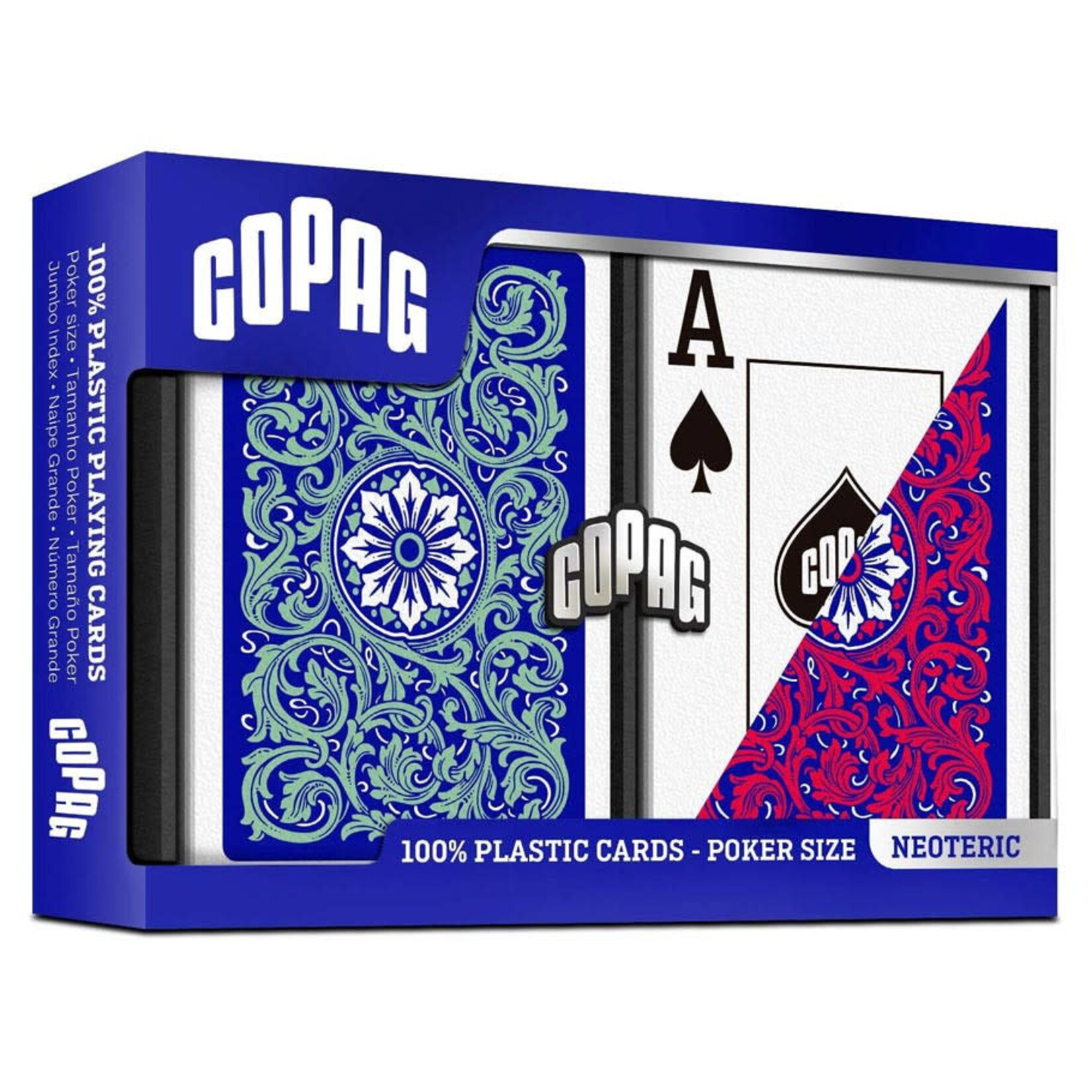 COPAG Playing Cards: COPAG Neoteric Poker Size Jumbo Index Green/Blue/Red  2-Pack