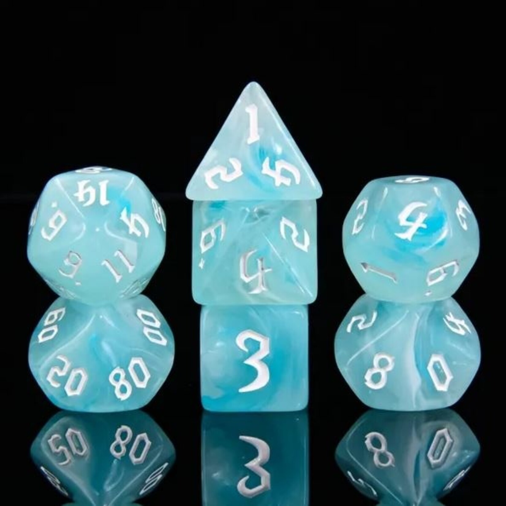 HD Blend Dice: White Cloud | 7 Die Polyhedral Set