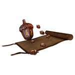 Legend in the Mist RPG: Leather Satchel with 6 Acorn Dice