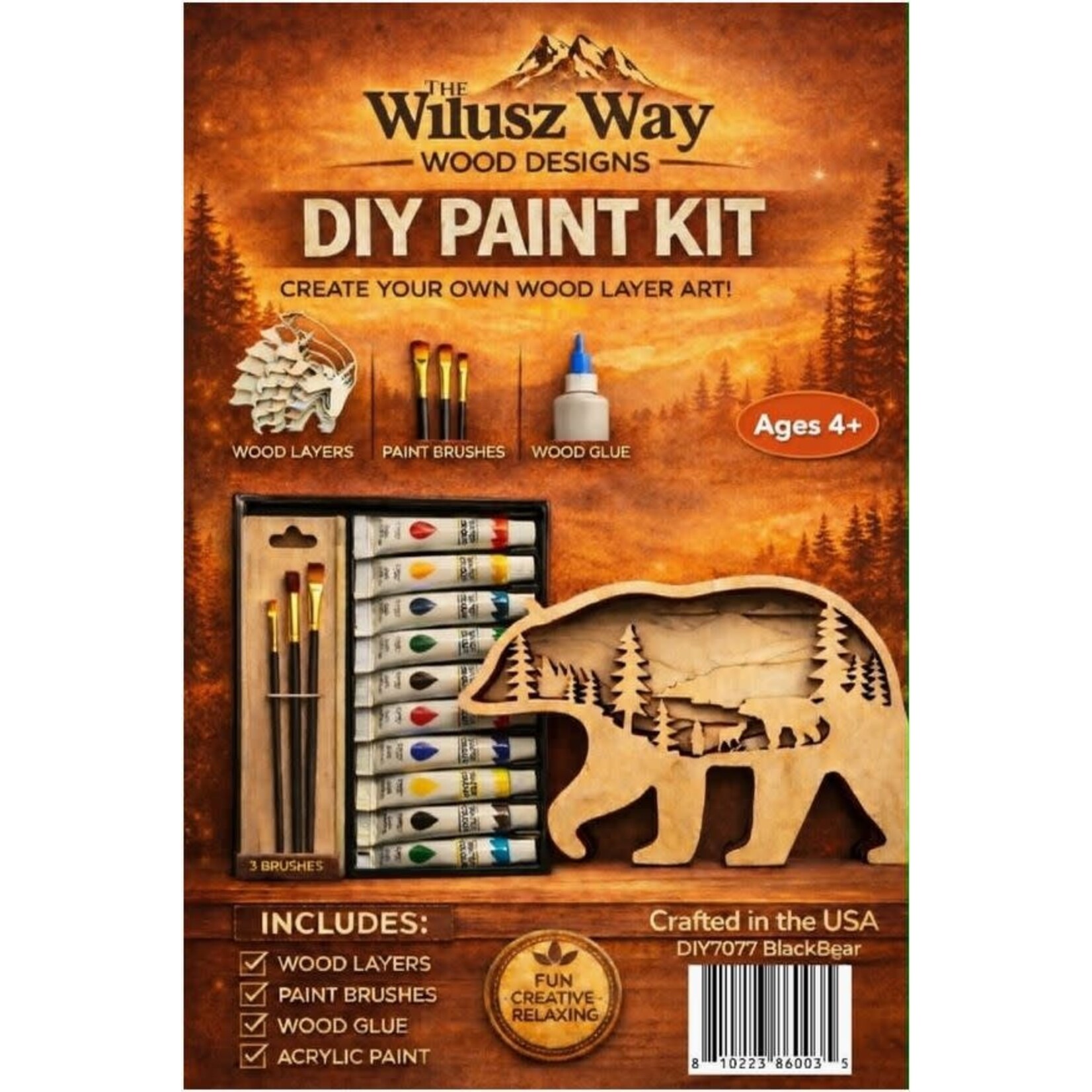 The Wilusz Way Wood Designs Shelf Sitter - DIY Black Bear Paint Kit