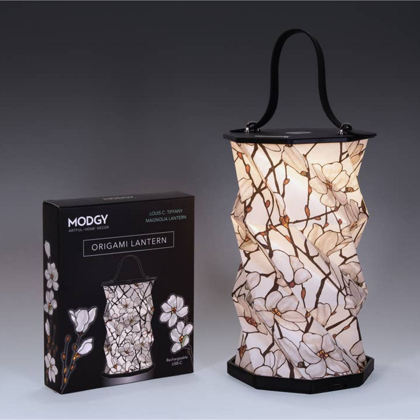 Modgy Origami Lantern - Louis C. Tiffany Magnolia Window