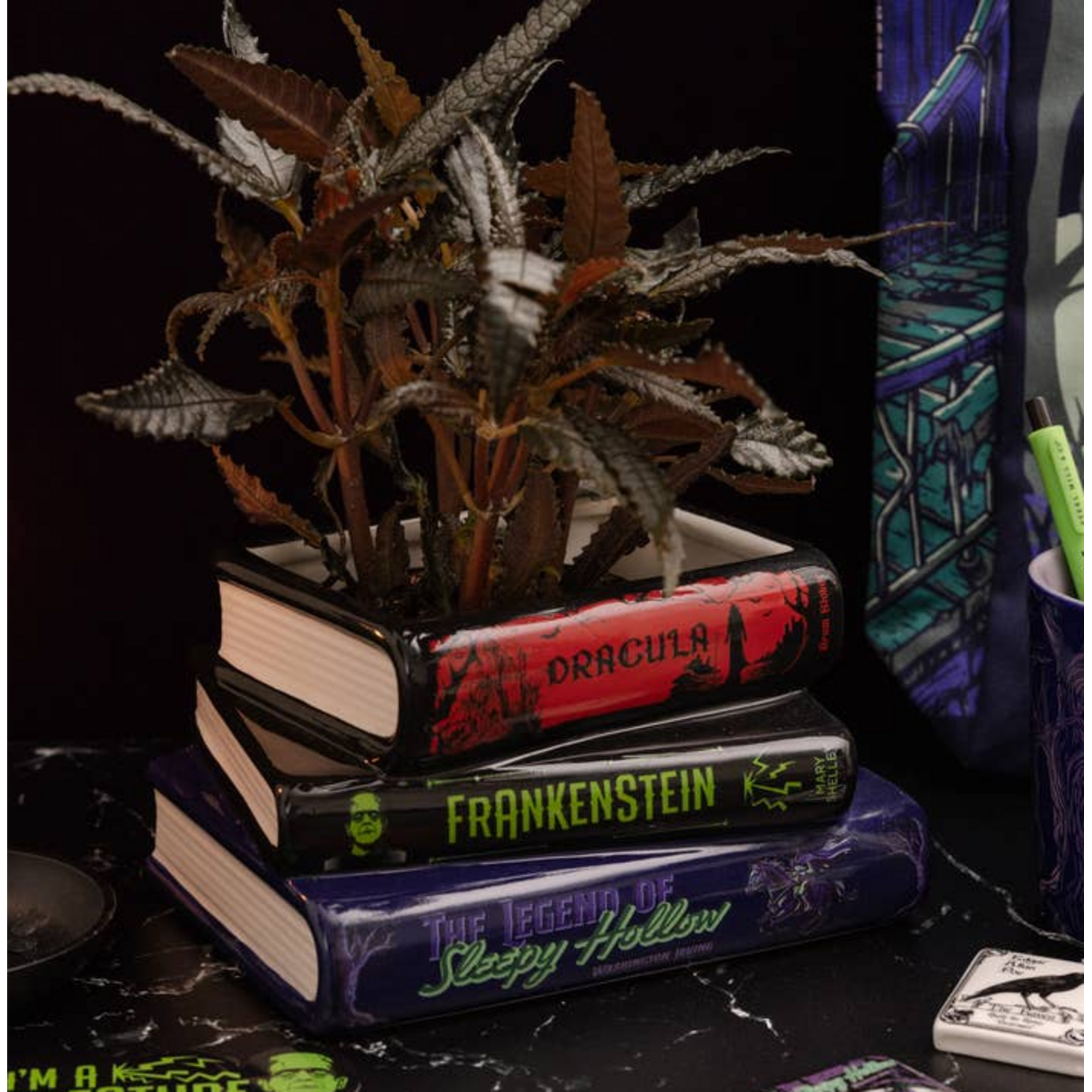 Stacked Books Planter - Sleepy Hollow