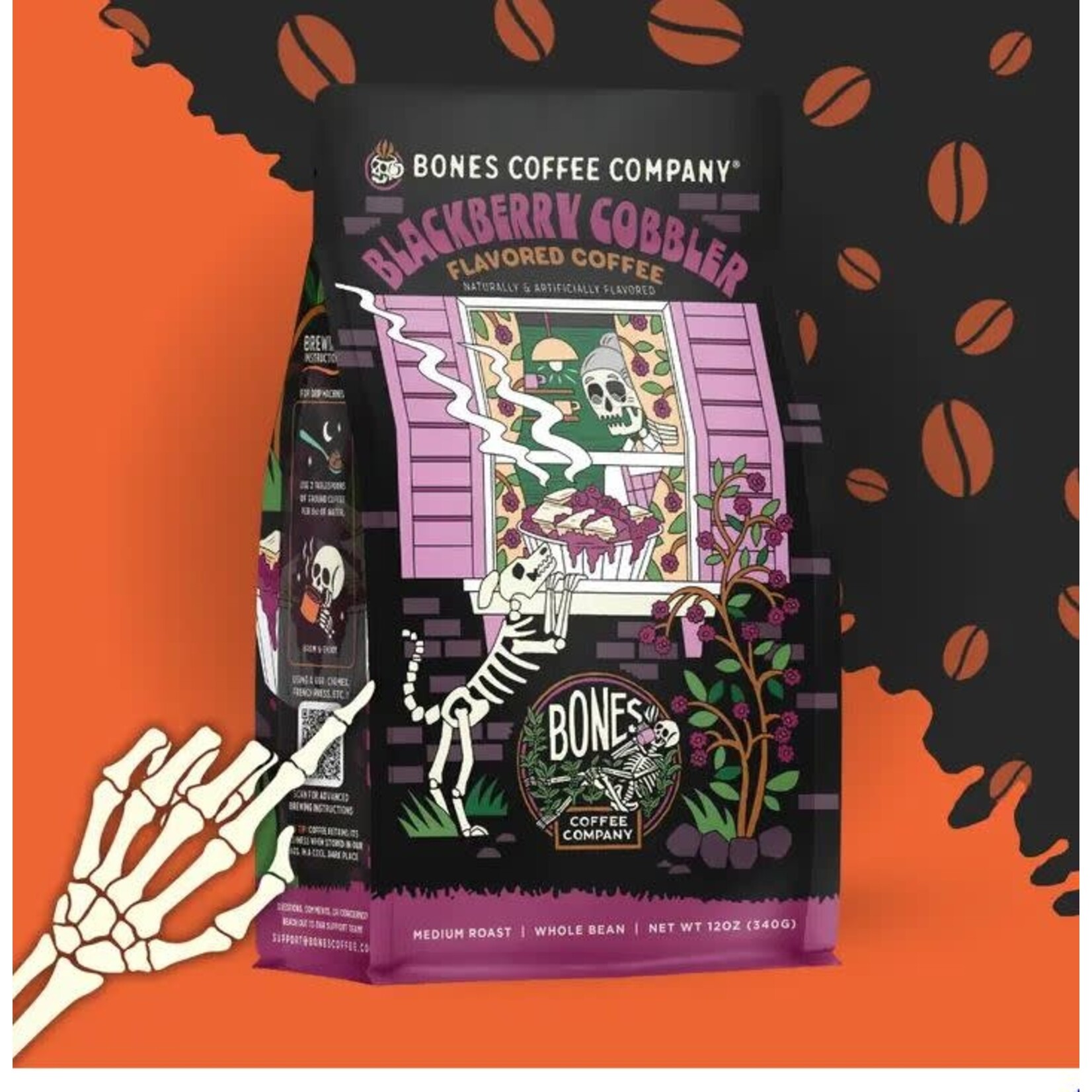 Bones Coffee: Blackberry Cobbler 12oz Ground Coffee