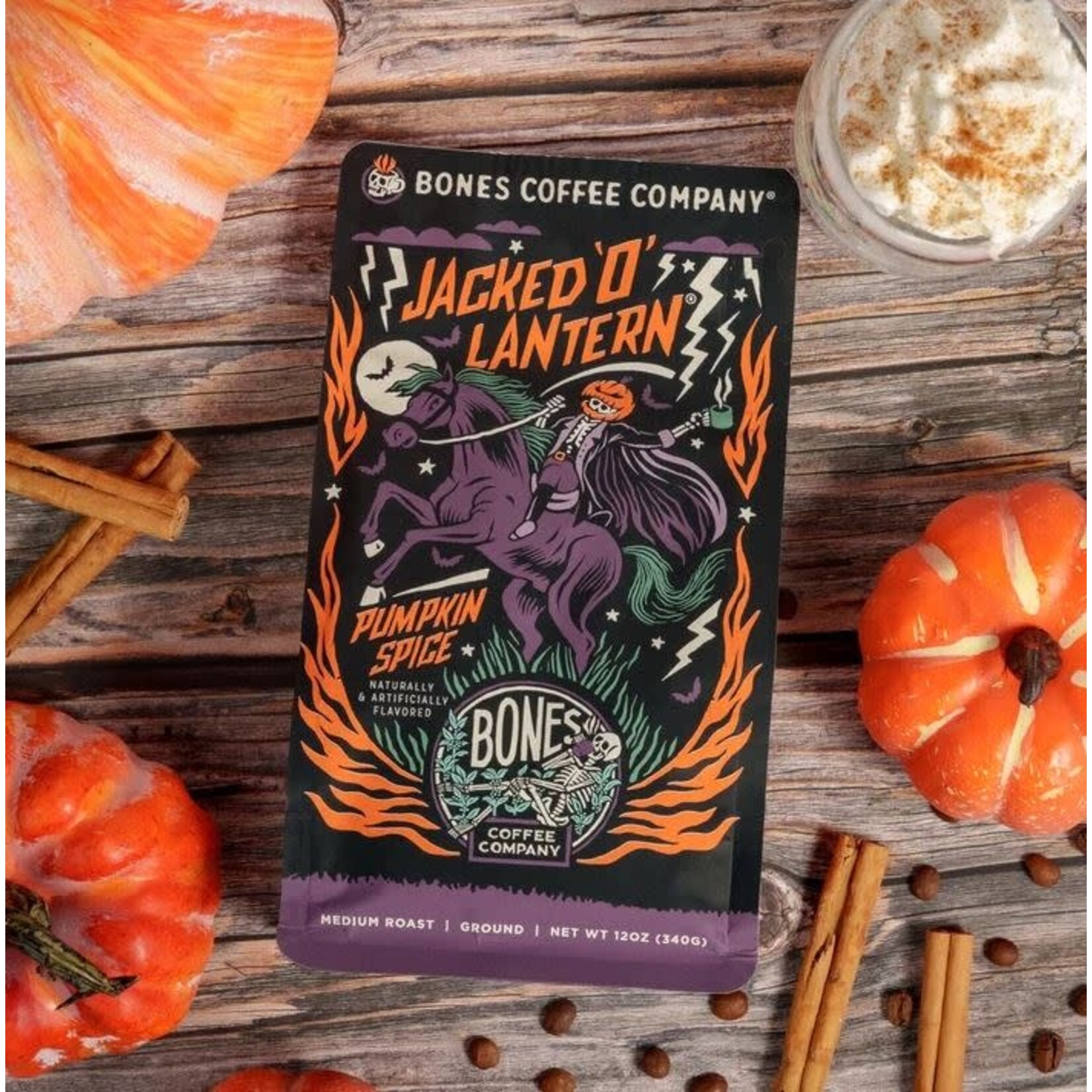 Bones Coffee: Jacked O Lantern 12oz Ground Coffee