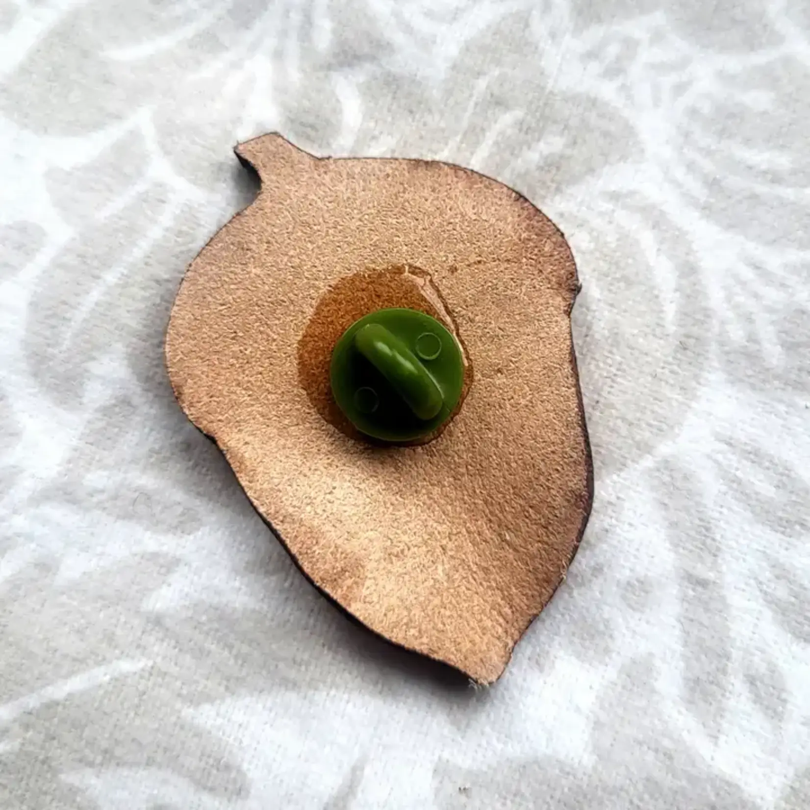 Wyrd & Witchy Art Leather Pin - Acorn