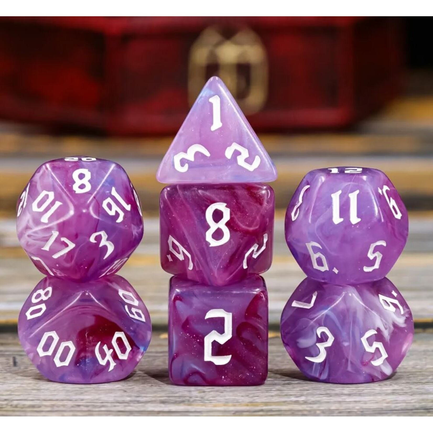 HD Blend Dice: Violet Swirls | 7 Die Polyhedral Set