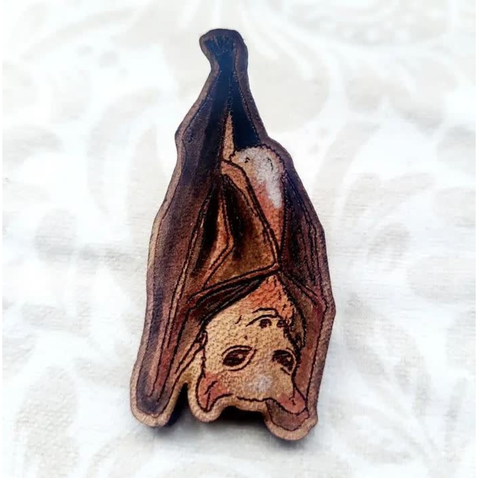 Wyrd & Witchy Art Leather Pin - Fruit Bat