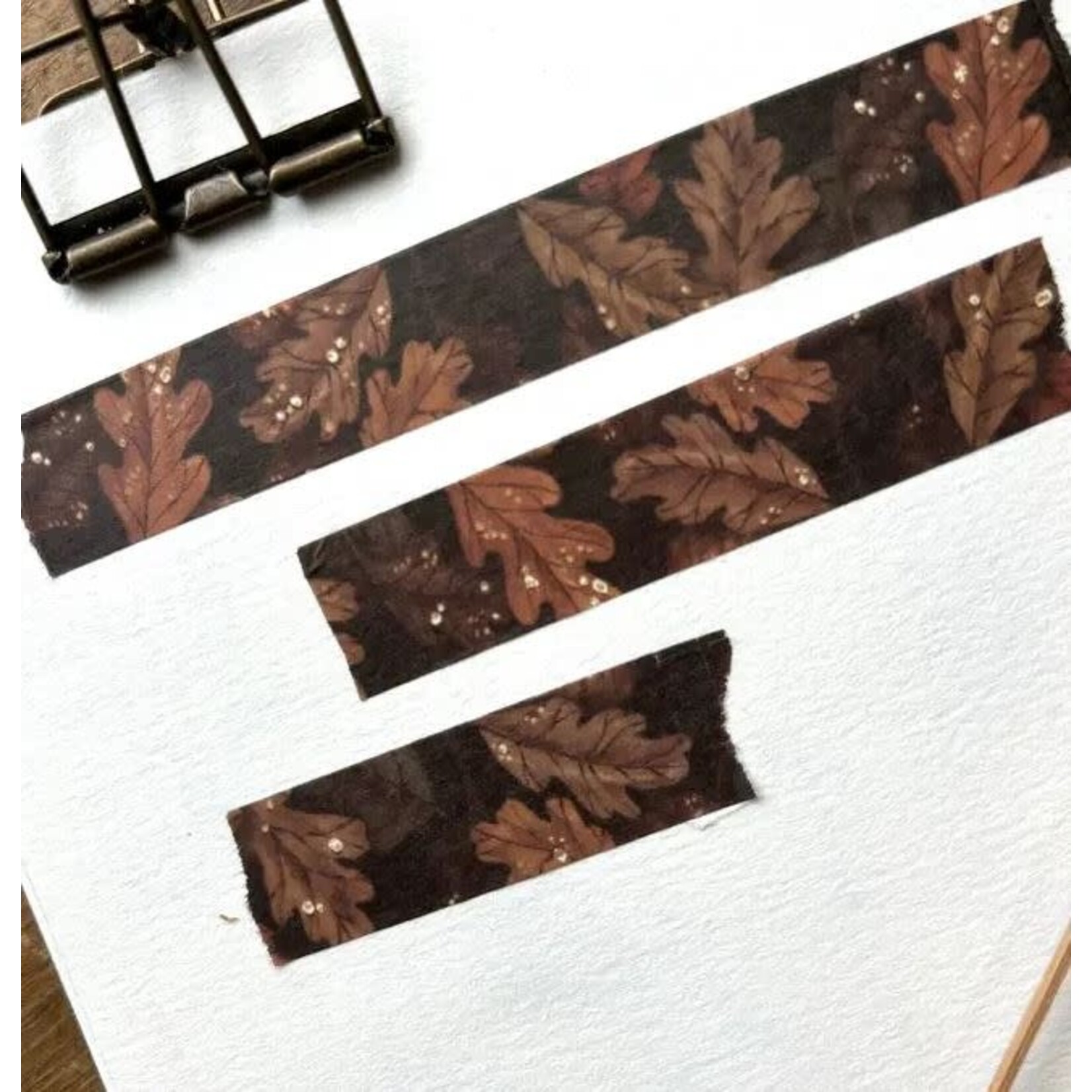 The Creeping Moon Washi Tape - Autumn Oak Leaves - 15 mm