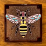 Carly Quinn Designs Art Tile - Bee - Copper
