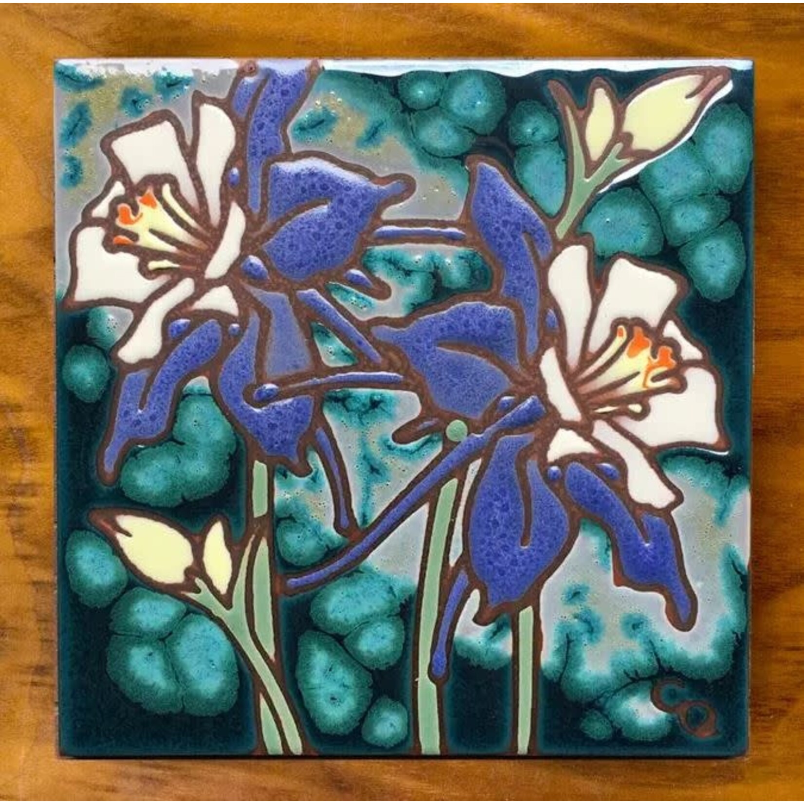Carly Quinn Designs Art Tile - Columbines