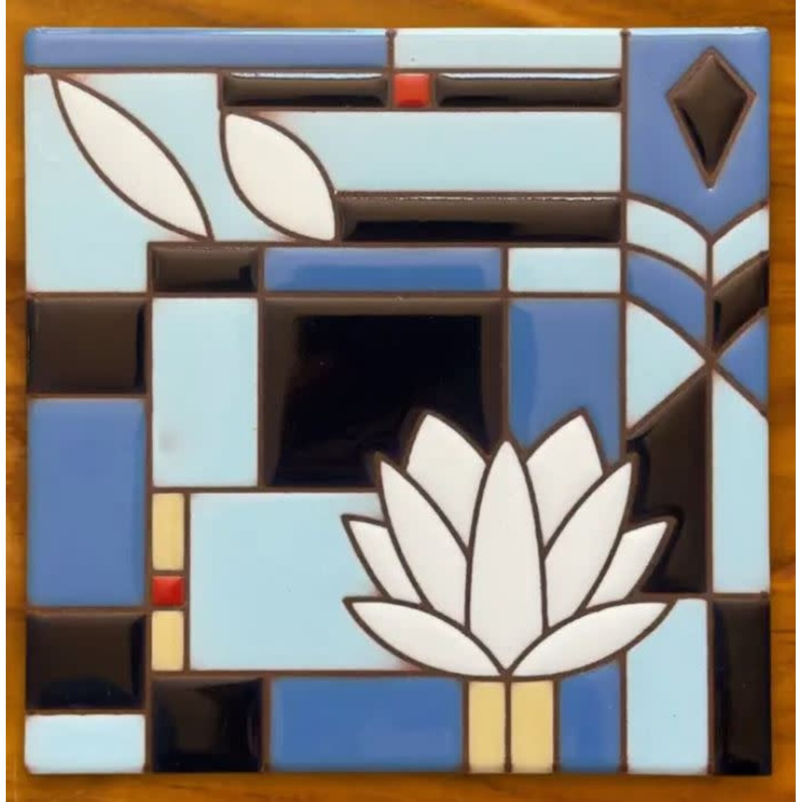 Carly Quinn Designs Art Tile - Frank Lloyd Wright - Waterlilies - 6x6