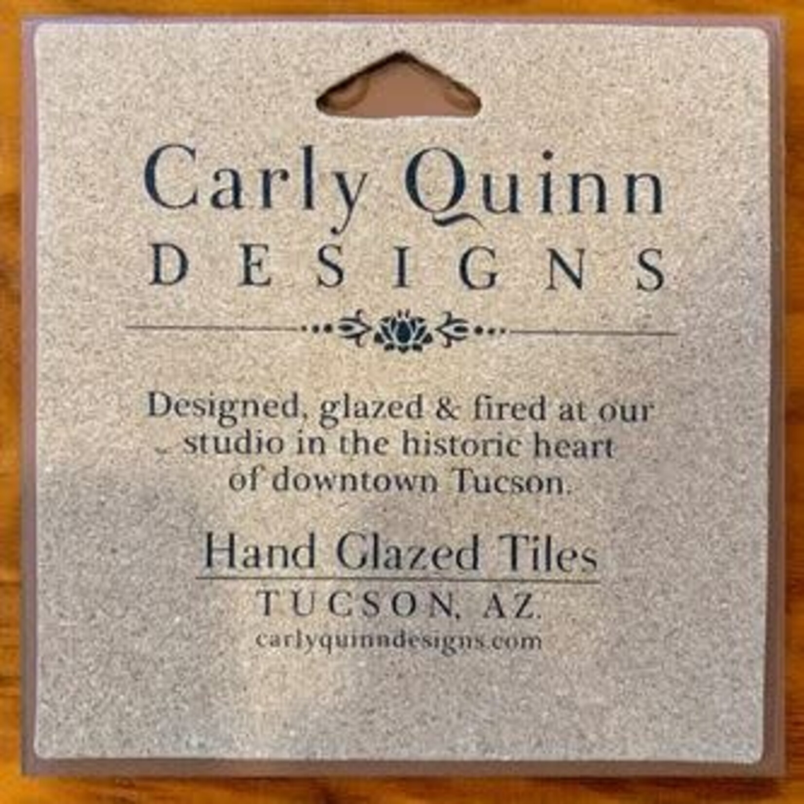 Carly Quinn Designs Art Tile - Hummingbird with White Flowers - Terra Cotta