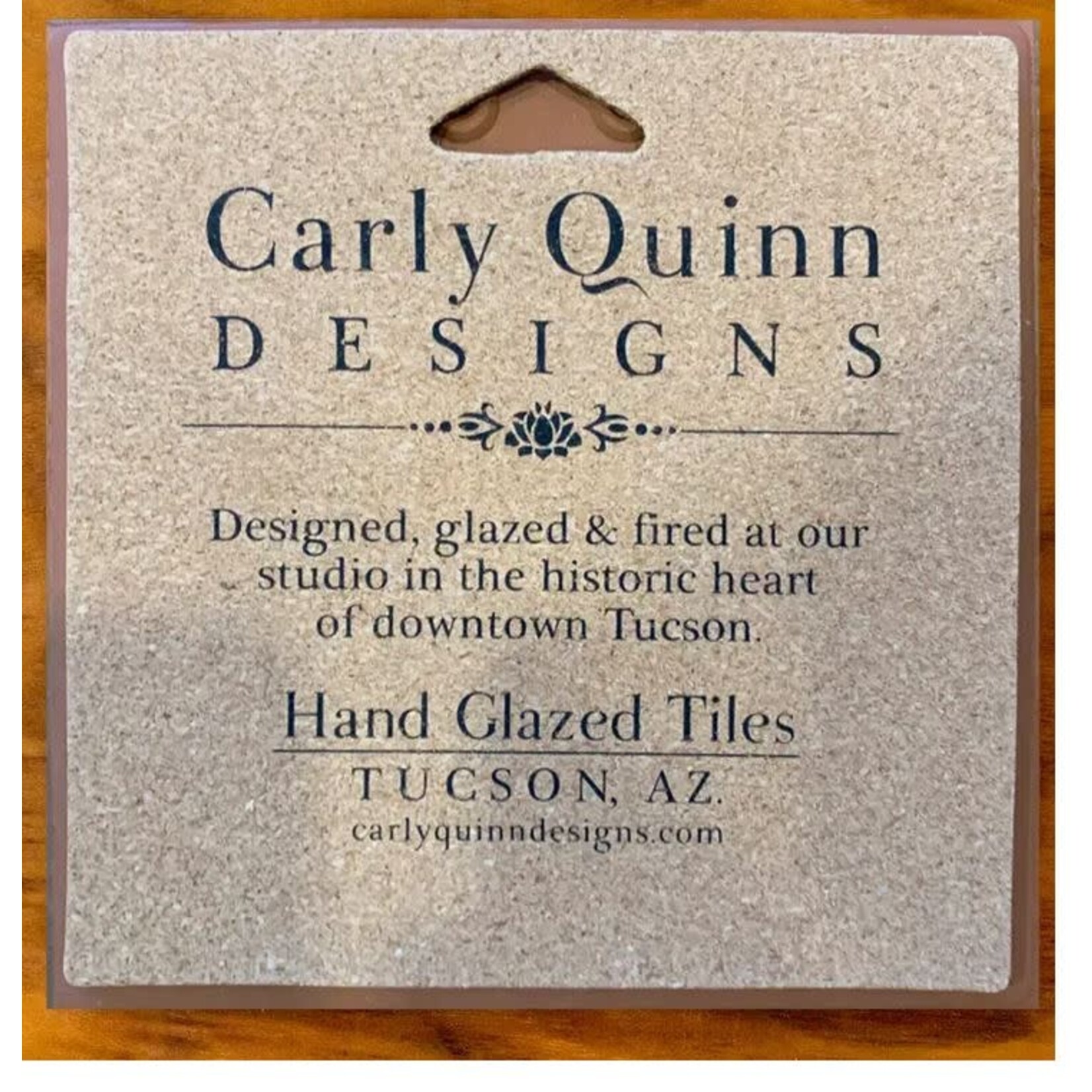 Carly Quinn Designs Art Tile - Koi - Blue