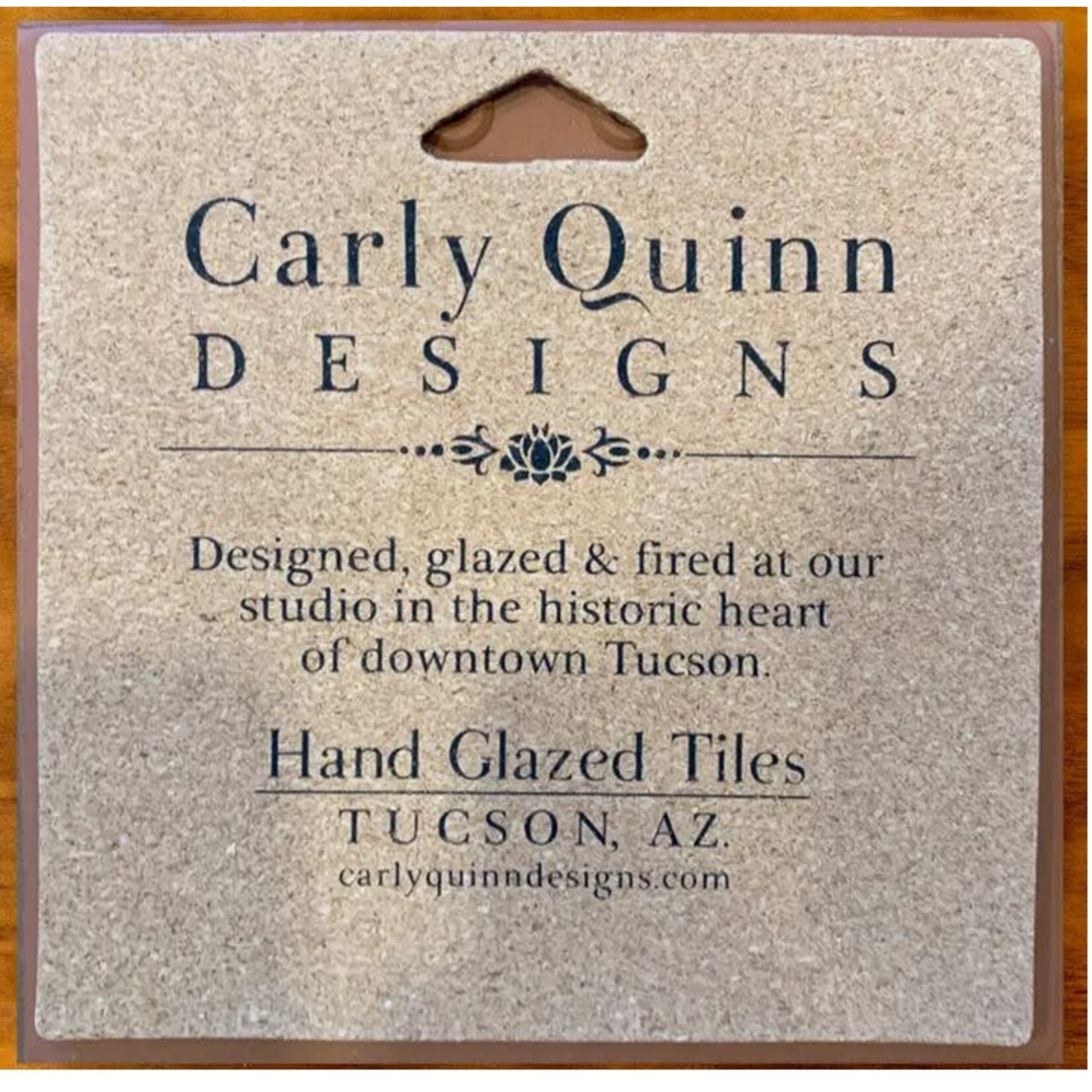 Carly Quinn Designs Art Tile - Monarch with Milkweed - Terra Cotta Background