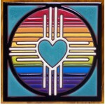 Carly Quinn Designs Art Tile - New Mexico Love - Rainbow