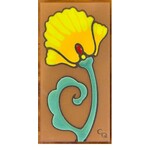 Carly Quinn Designs Art Tile - Terra Cotta Poppies - Left