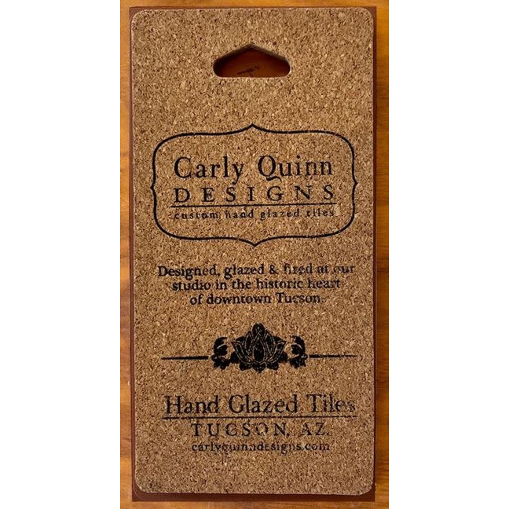 Carly Quinn Designs Art Tile - Terra Cotta Poppies - Left