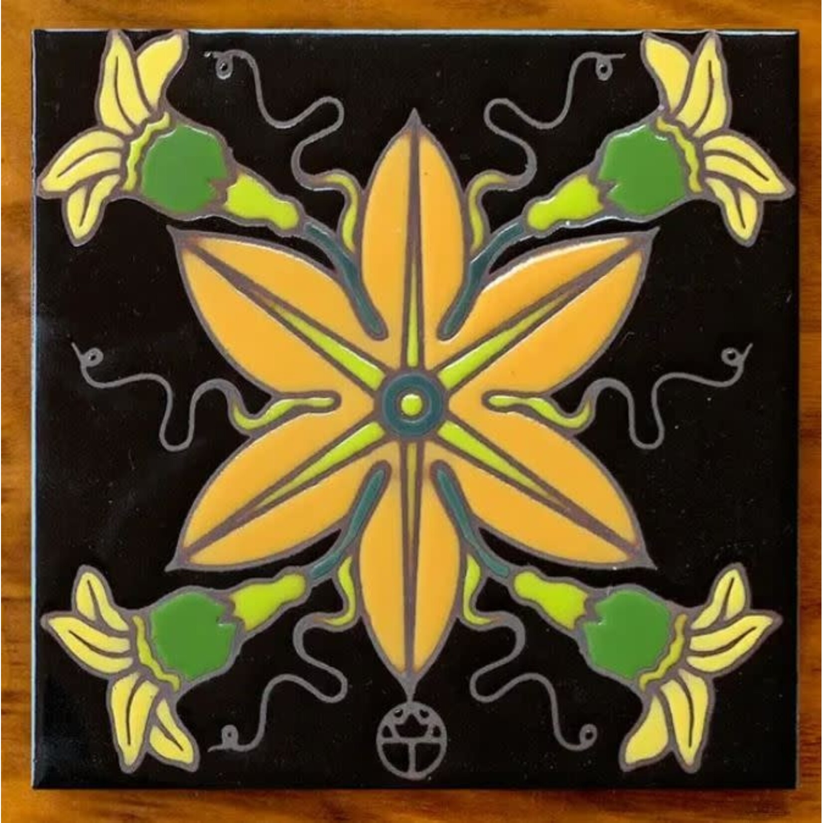 Carly Quinn Designs Art Tile - Wil Taylor - Finger Leaf Gourd