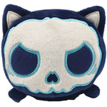 Plush Tote Bag - Dark Blue Skull Cat