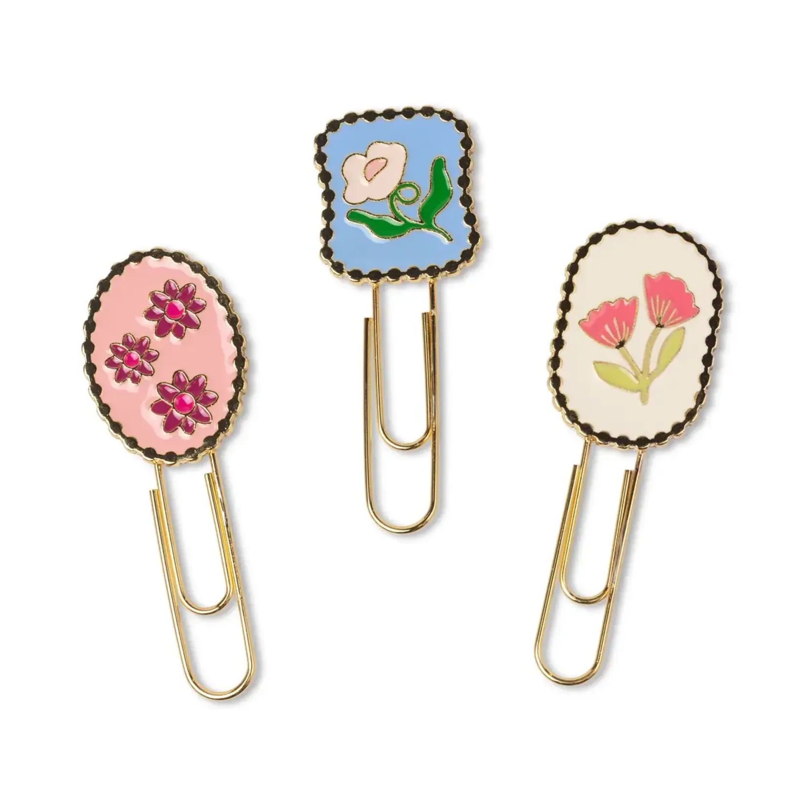 DesignWorks Ink Paper Clips - Framed Floral - Set of 3