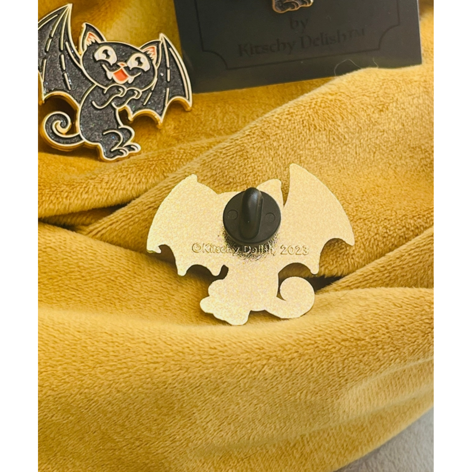 Kitschy Delish Enamel Pin - Cat Bat Takes Flight