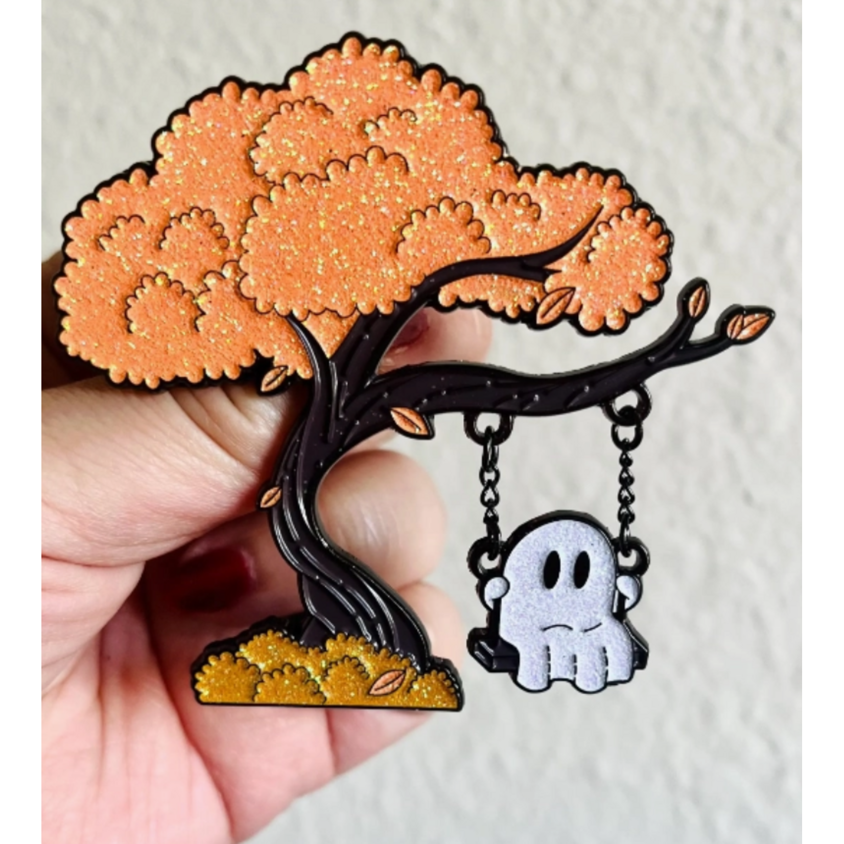 Kitschy Delish Enamel Pin - Ghost on a Swing