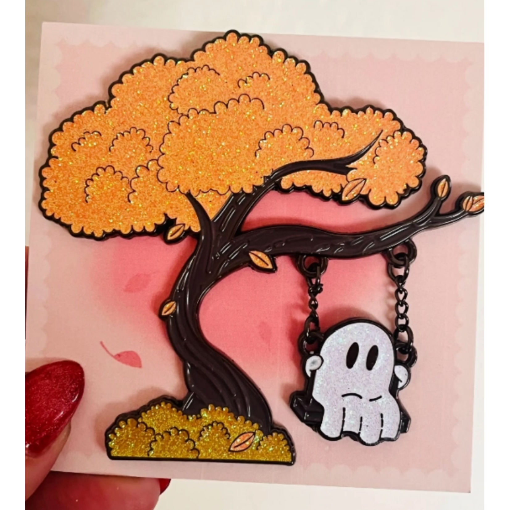 Kitschy Delish Enamel Pin - Ghost on a Swing