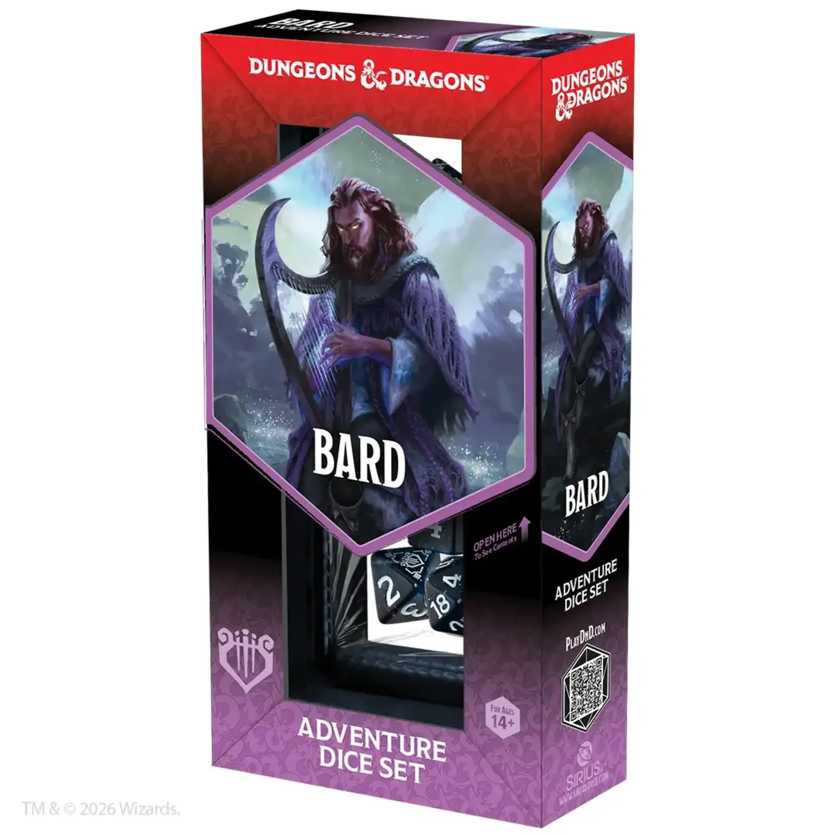 D&D Adventure Dice: Bard (14 Blue/Black) Dice Set