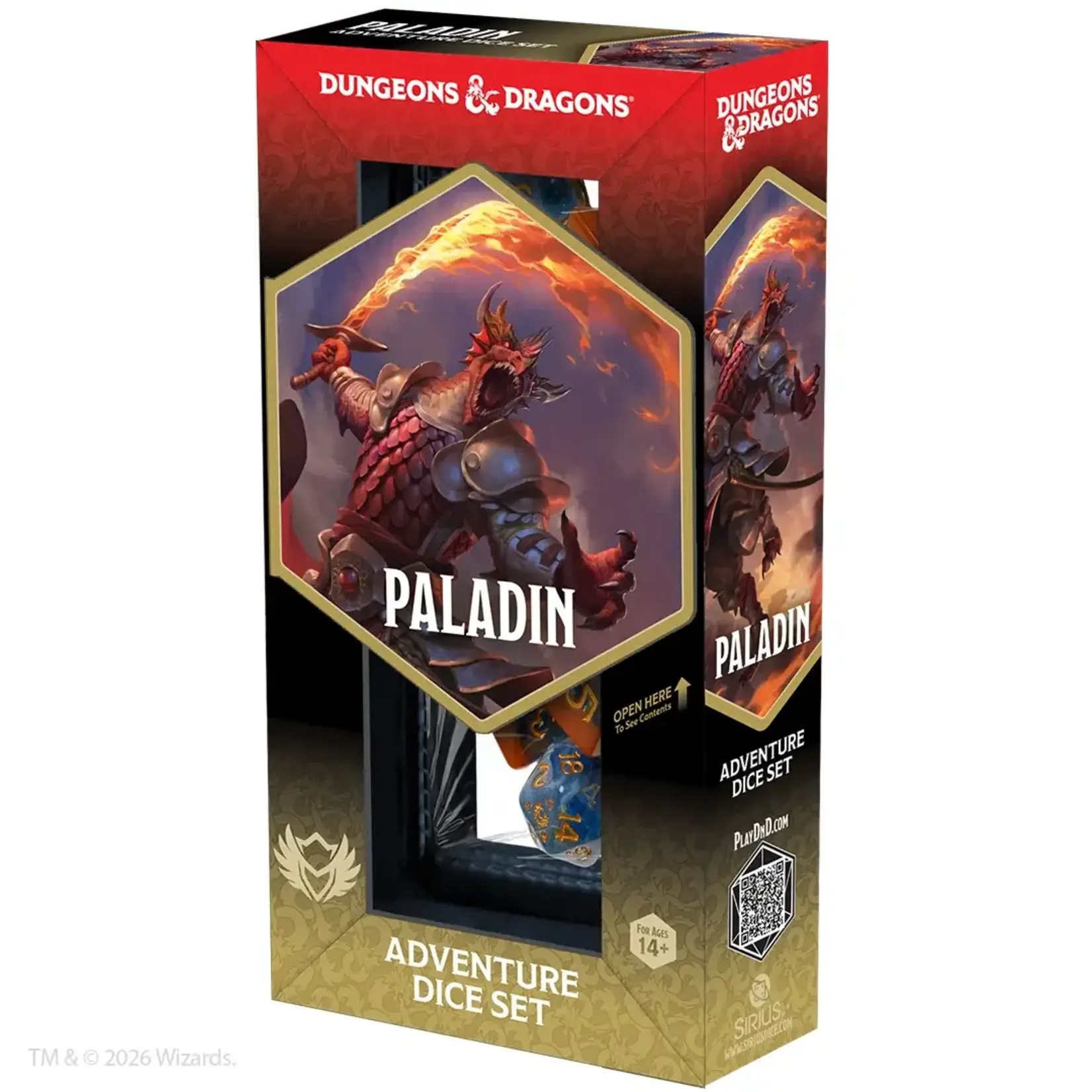 D&D Adventure Dice: Paladin (Orange/Blue) 14 Polyhedral Dice Set
