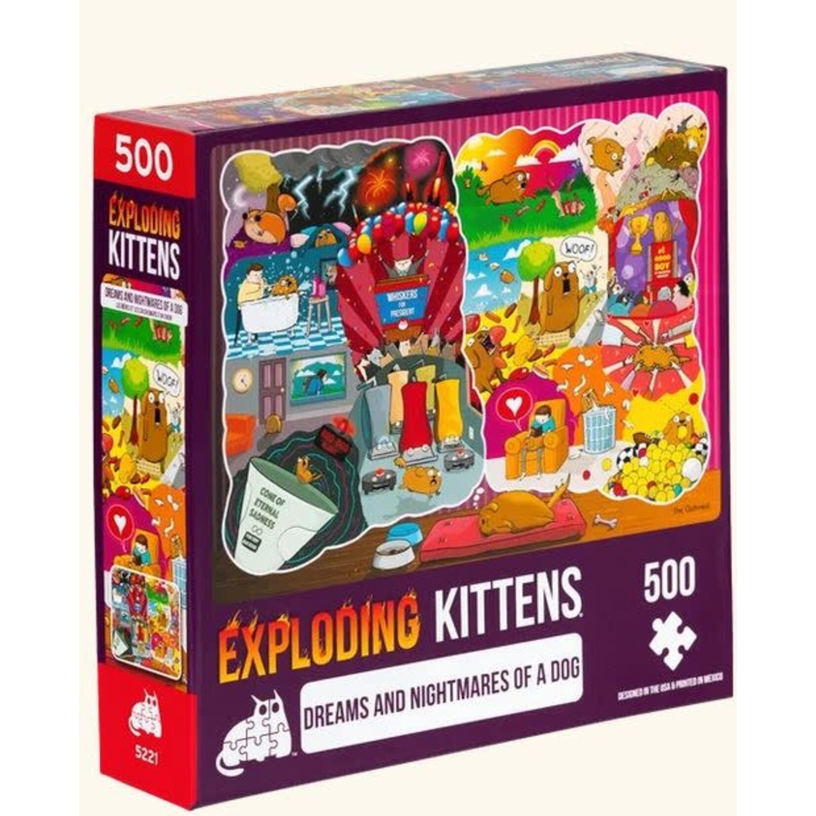 #10184 Exploding Kittens Nightmares of a Dog Dragon cache Used Game