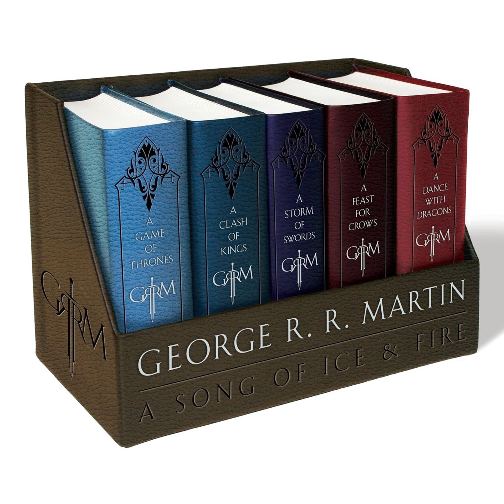 A Song of Ice and Fire Bound Leather-Cloth 5 Book Set: A Game of Thrones / A Clash of Kings / A Storm of Swords / A Feast for Crows / A Dance with Dragons