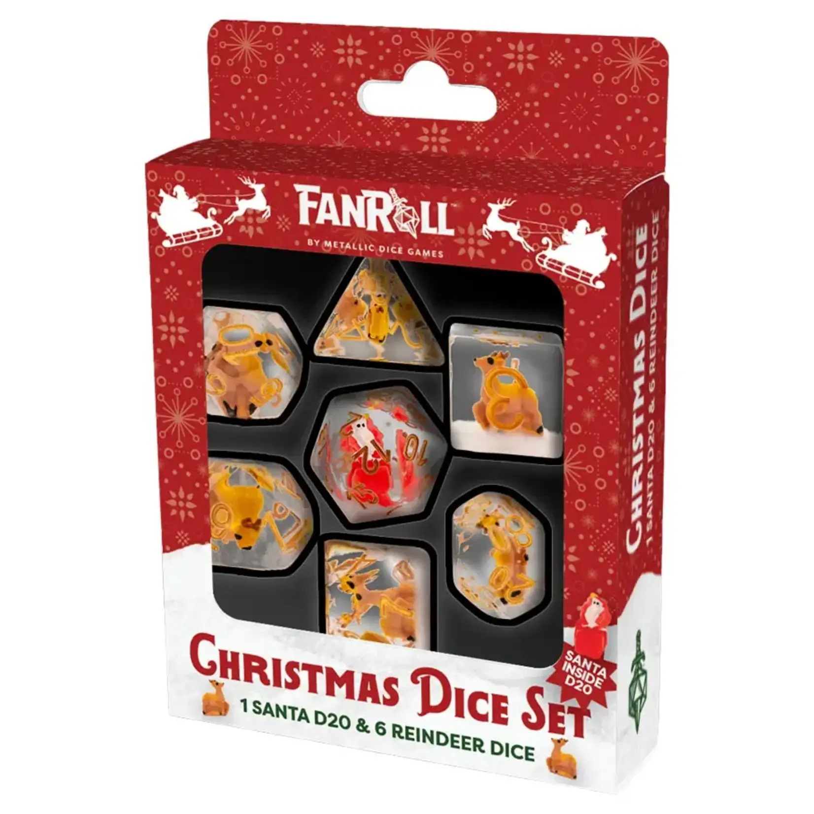 Christmas 7 Resin Polyhedral Dice Set