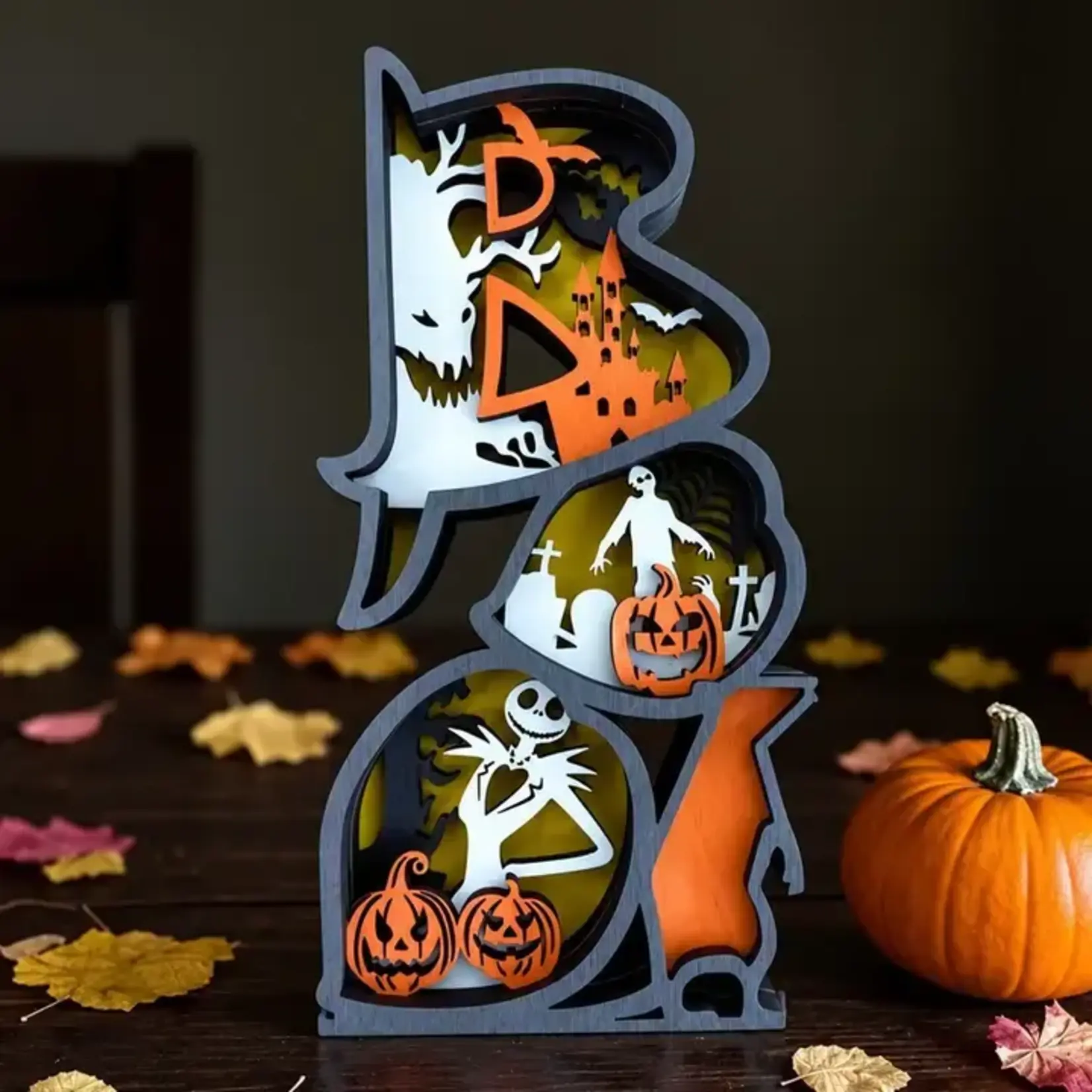 Shelf Sitter - Halloween Orange BOO