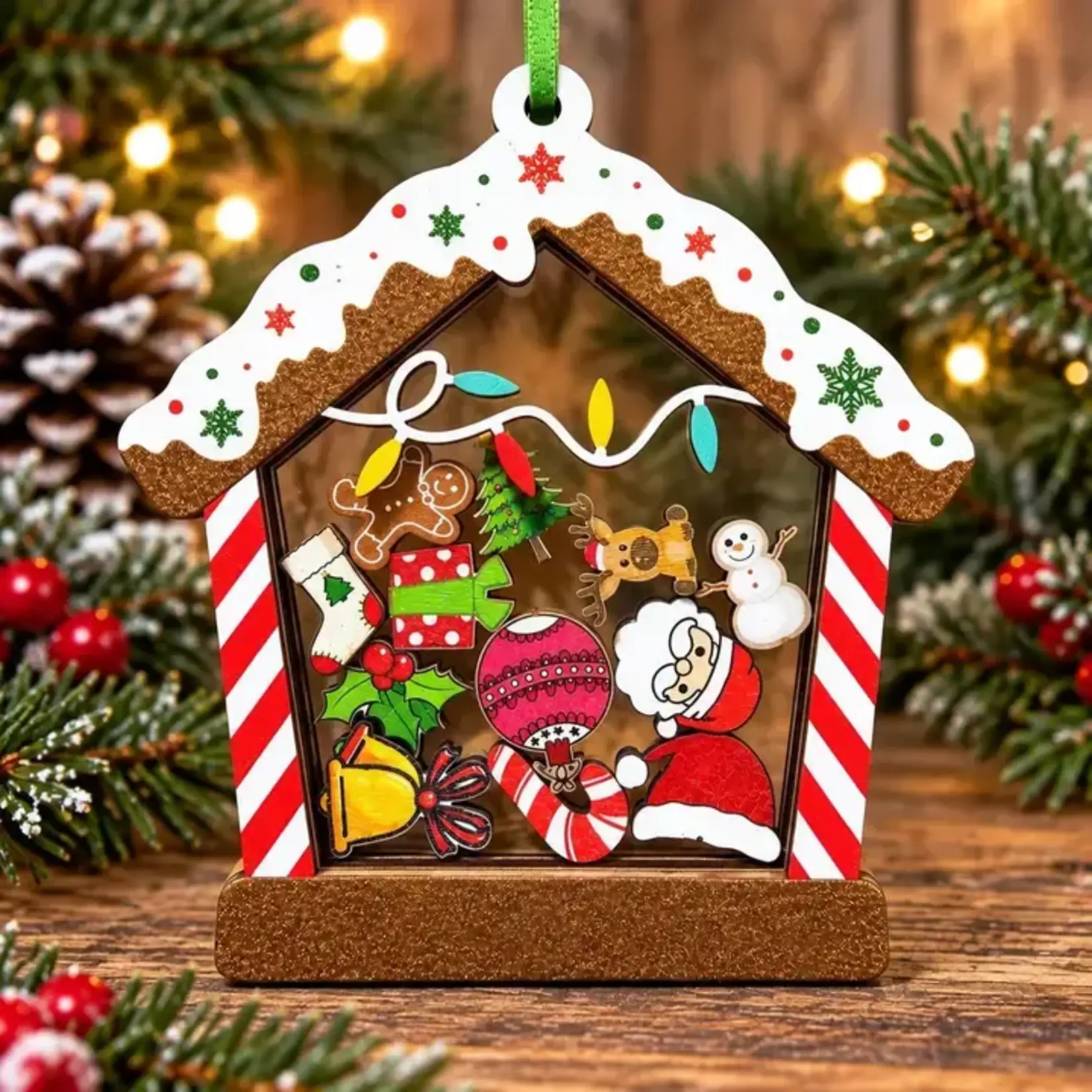 Ornament - Gingerbread House Snow Globe