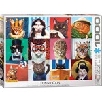 #10114 Eurographics Funny Cats Puzzle 1000pcs Dragon Cache Used Game