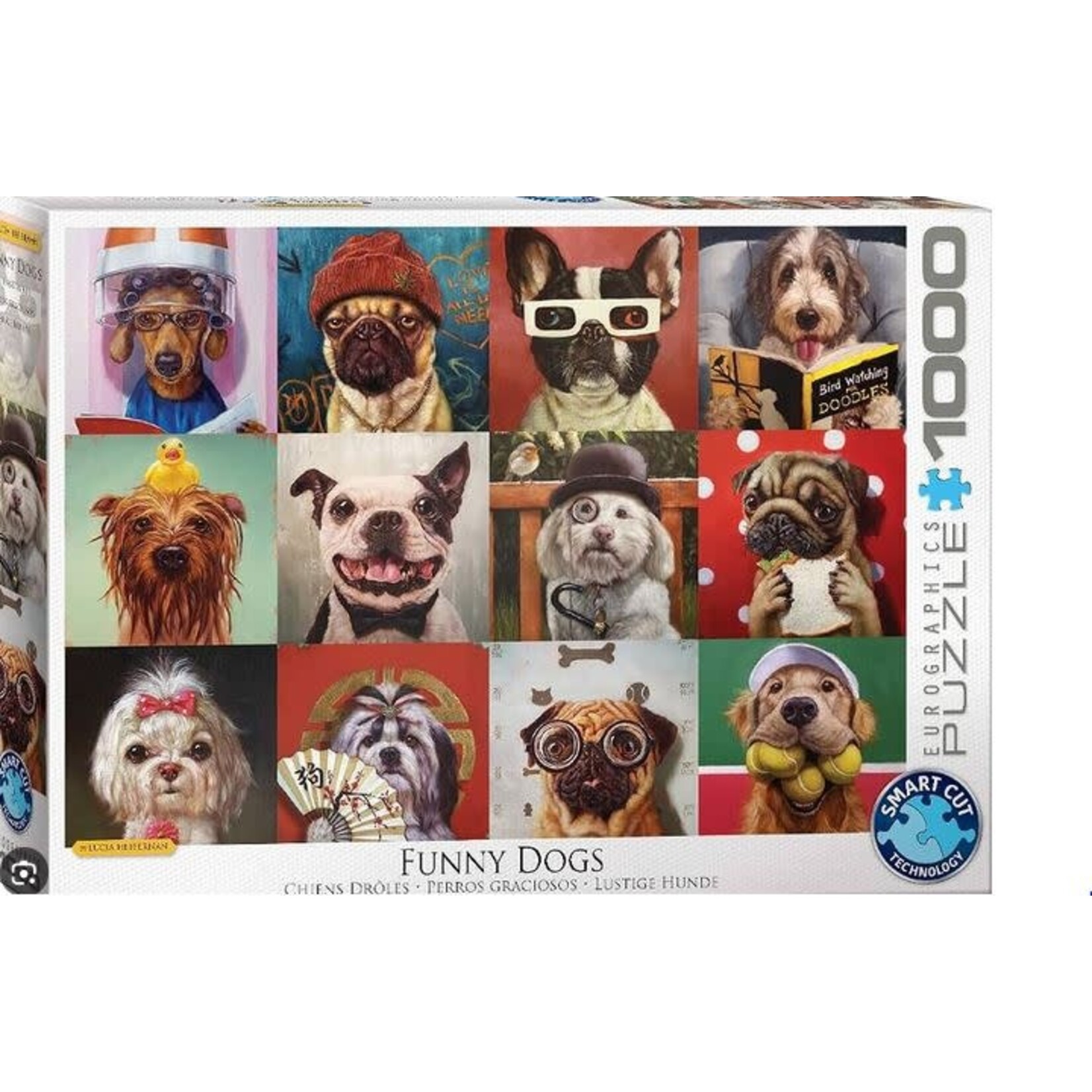 #10110 Eurographics Funny Dogs Puzzle 1000pcs Dragon Cache Used Game